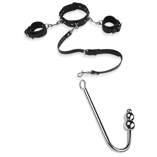 Elegant Cuffs 5334 Collar Hook with Anal Beaded and 0714